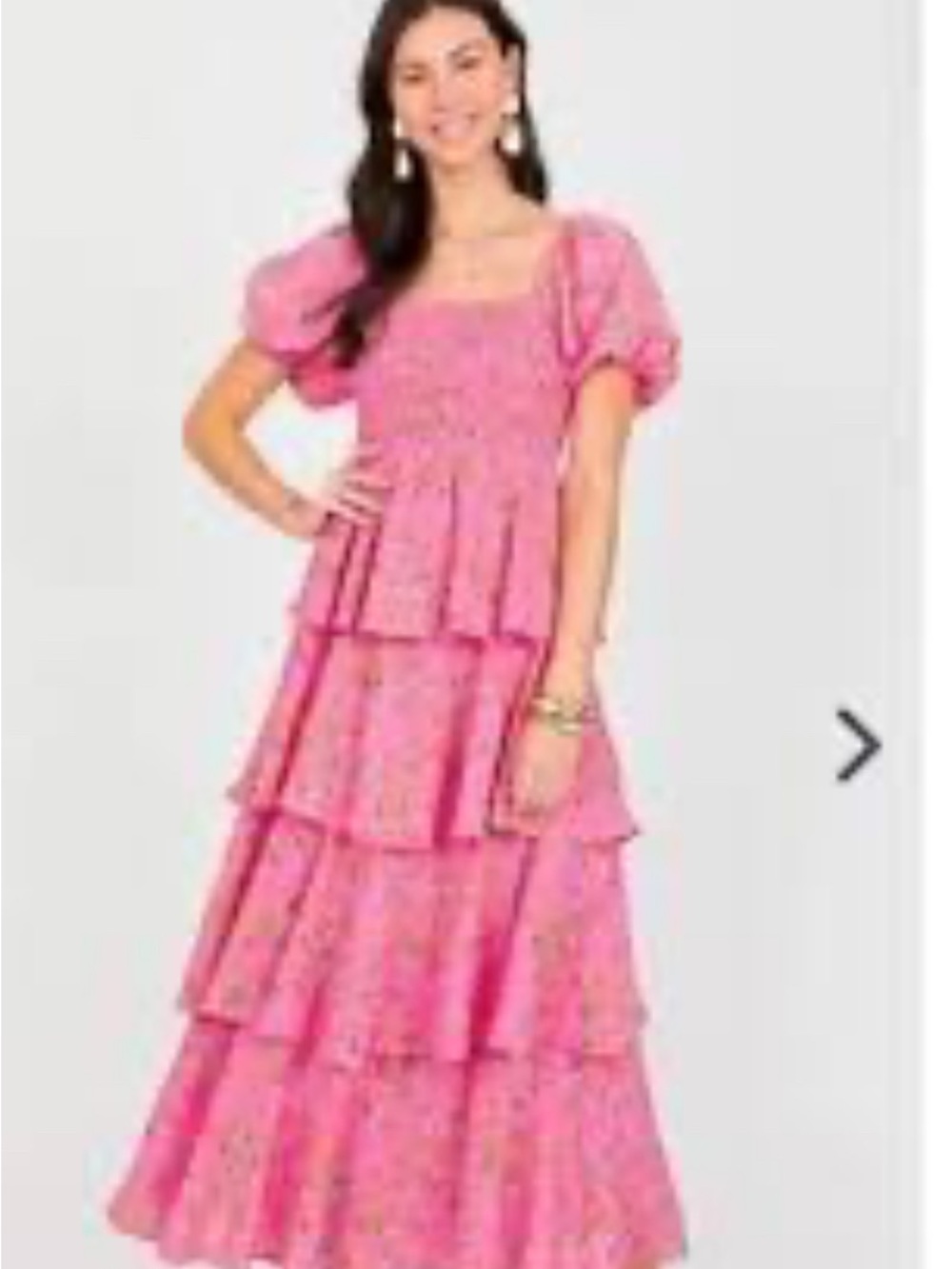 Short sleeve pink maxi dress